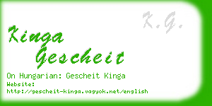 kinga gescheit business card